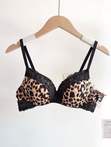 Sexy Leopard Print Lingerie Set Women Wireless Invisible Push Up Small Breasts,adjustable A To C Cup,sheer Lace Pure Design, S-X