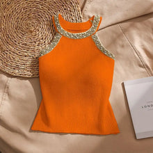 Summer Sleeveless Knitted Vest Top Halter Neck Camisole