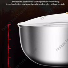 316 Stainless Steel Frying Pan Deepened Wok Non-Stick Skillets Steak Gas Stove Induction Cooker Universal Pan Kitchen Cookware