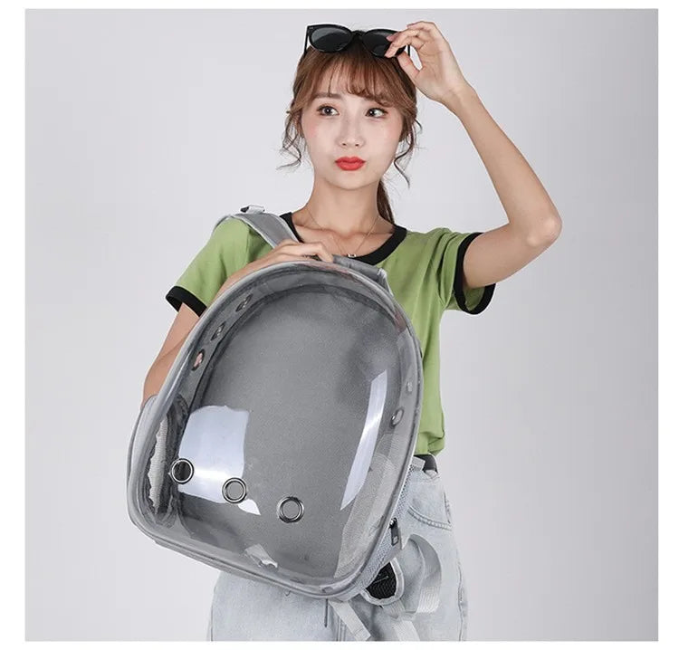 Pet carrying bag space  Space capsule dual-shoulder backpack  Breathable transparent backpack  Cat and dog transportation bag