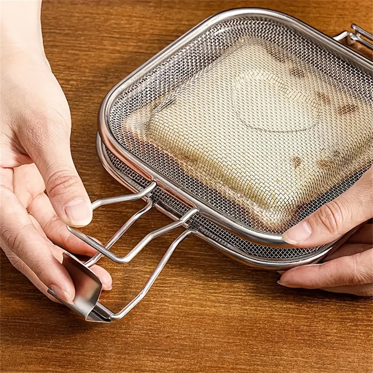 Stainless Steel Sandwich Toaster Grill Pan Sandwich Clip Bread Heating Oven Accessories Baking Tool Non Stick Cooking Grid
