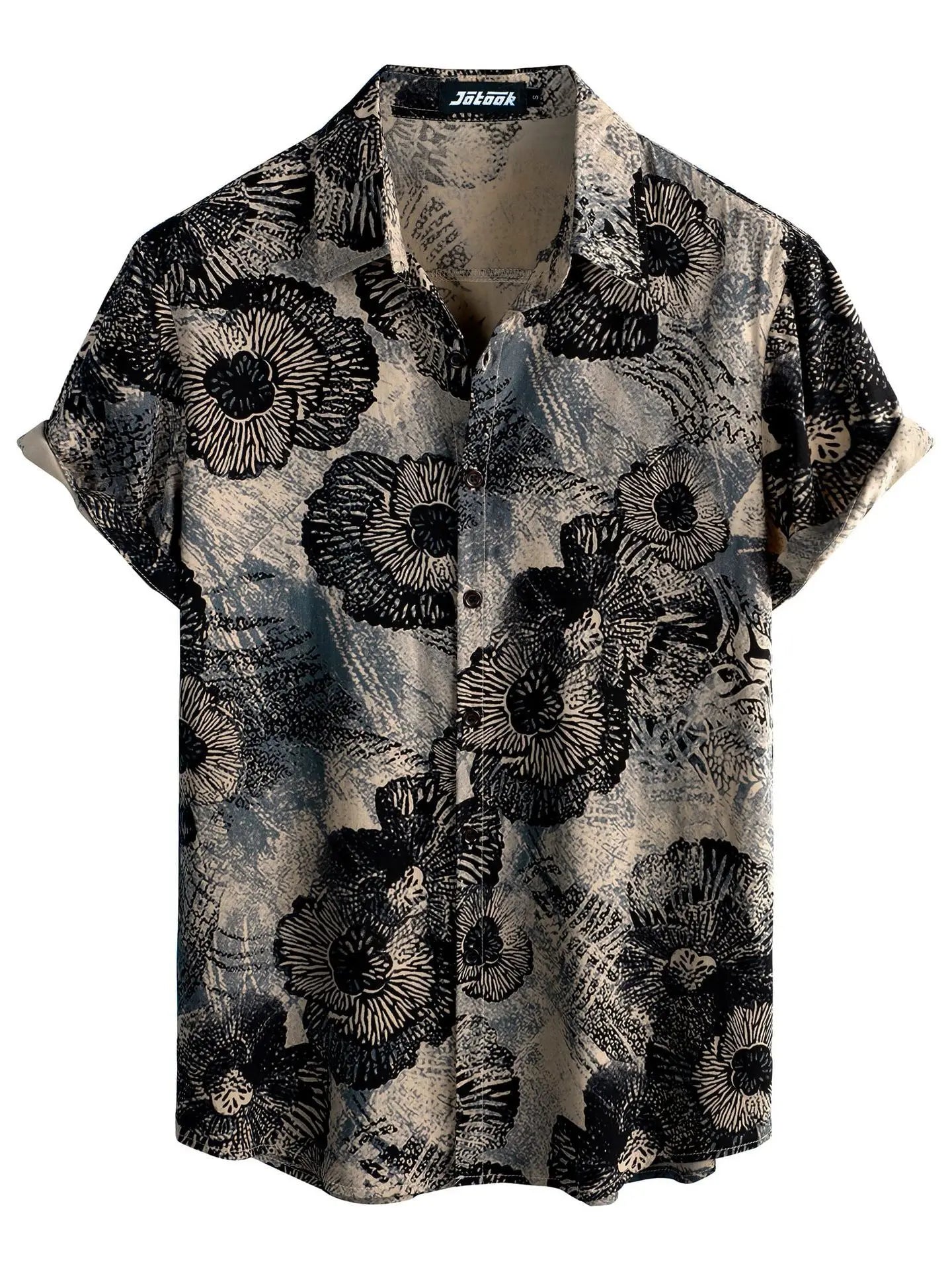 Hawaiian 3D Printed Shirt Amazon Independent Station Bestseller Notch Collar Short Sleeve Shirt
