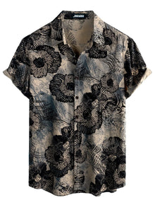 Hawaiian 3D Printed Shirt Amazon Independent Station Bestseller Notch Collar Short Sleeve Shirt