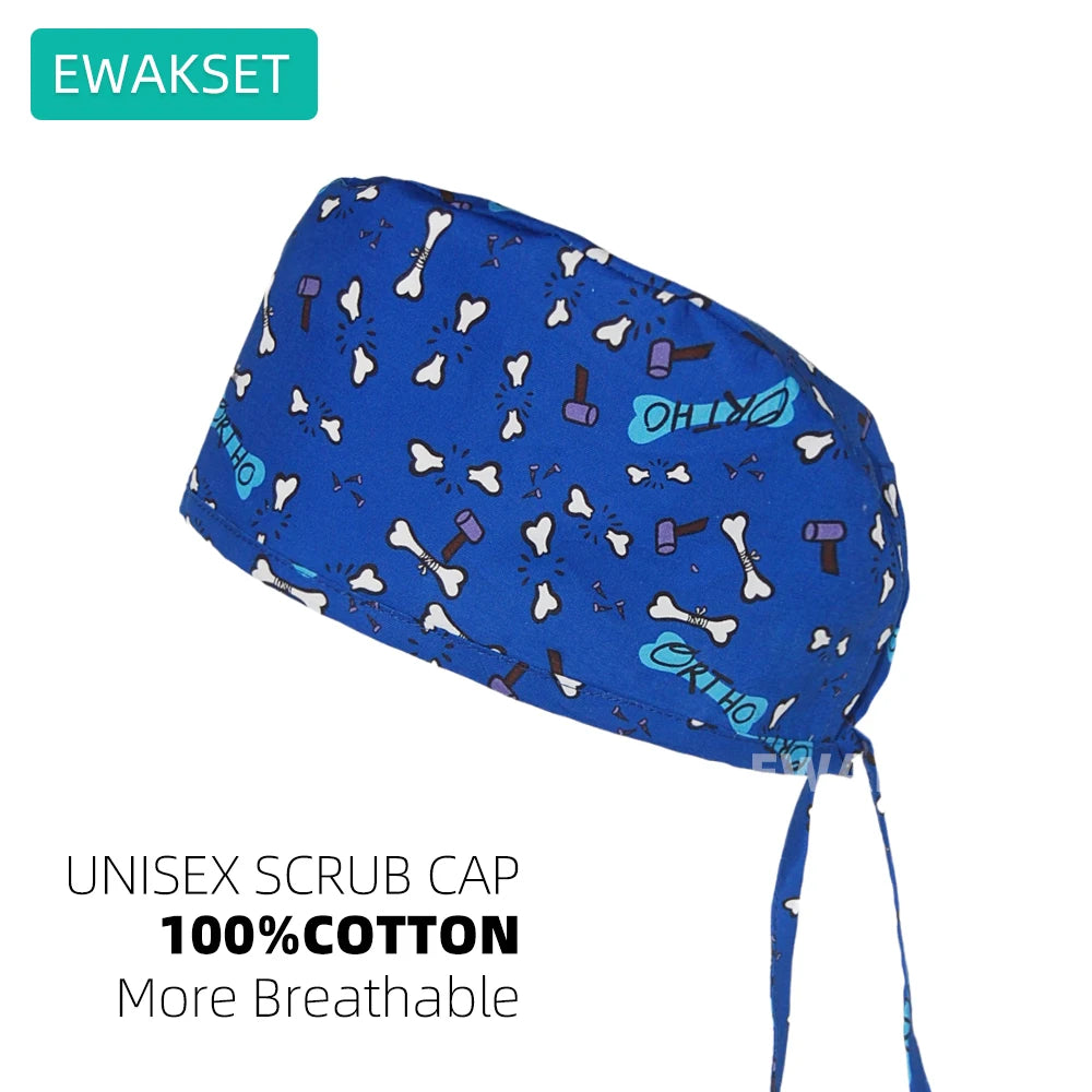 New printed scrub cap for Anesthesiologist cotton Anaesthesia medical nursing hats woman man surgical caps operating room hat