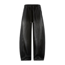 Retro Distressed Wide Leg Curved Jeans Men Y2K Hip Hop Baggy Denim Pants Streetwear Casual Trousers