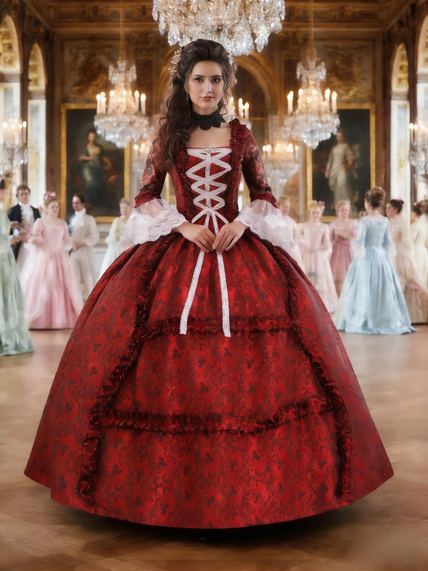 18th Century Women Marie Antoinette Dresses Long Victorian Rococo Gowns Historical Theater Clothing