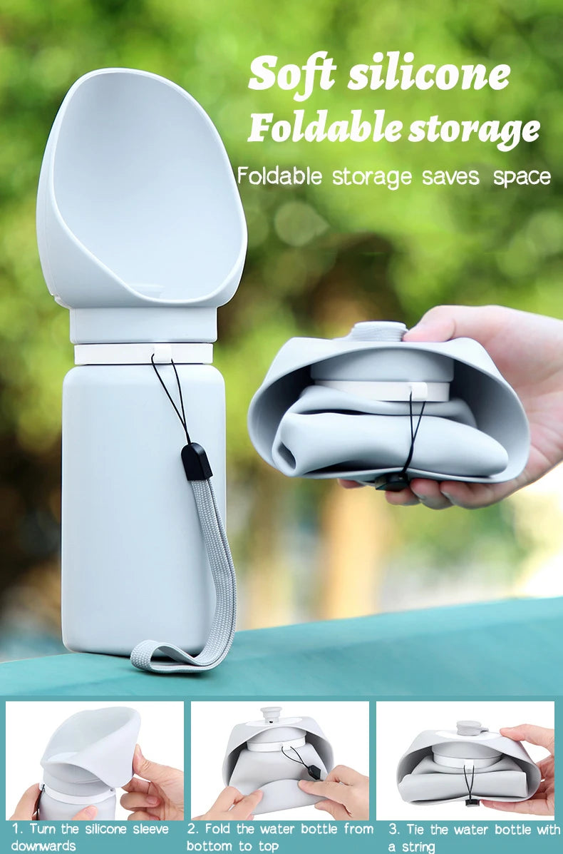 Creative Foldable Pets Water Feeding Bottle Portable Walking Dog Cat Silica Gel Mug Drinking Feeder Dispenser Cup Pet Supplies