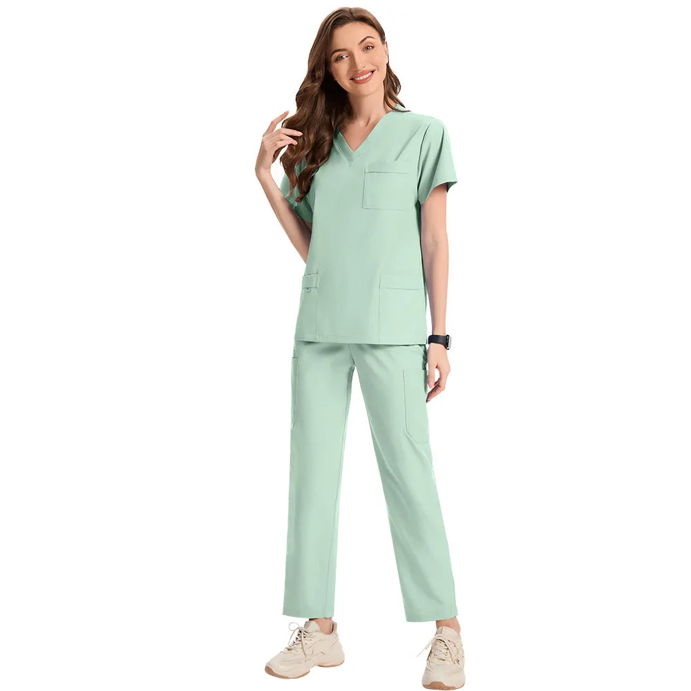 Slim Fit Medical Uniforms Women Scrubs Sets Male Doctors Hospital Nurses Accessories Dental Clinic Spa Salon Workwear Clothes