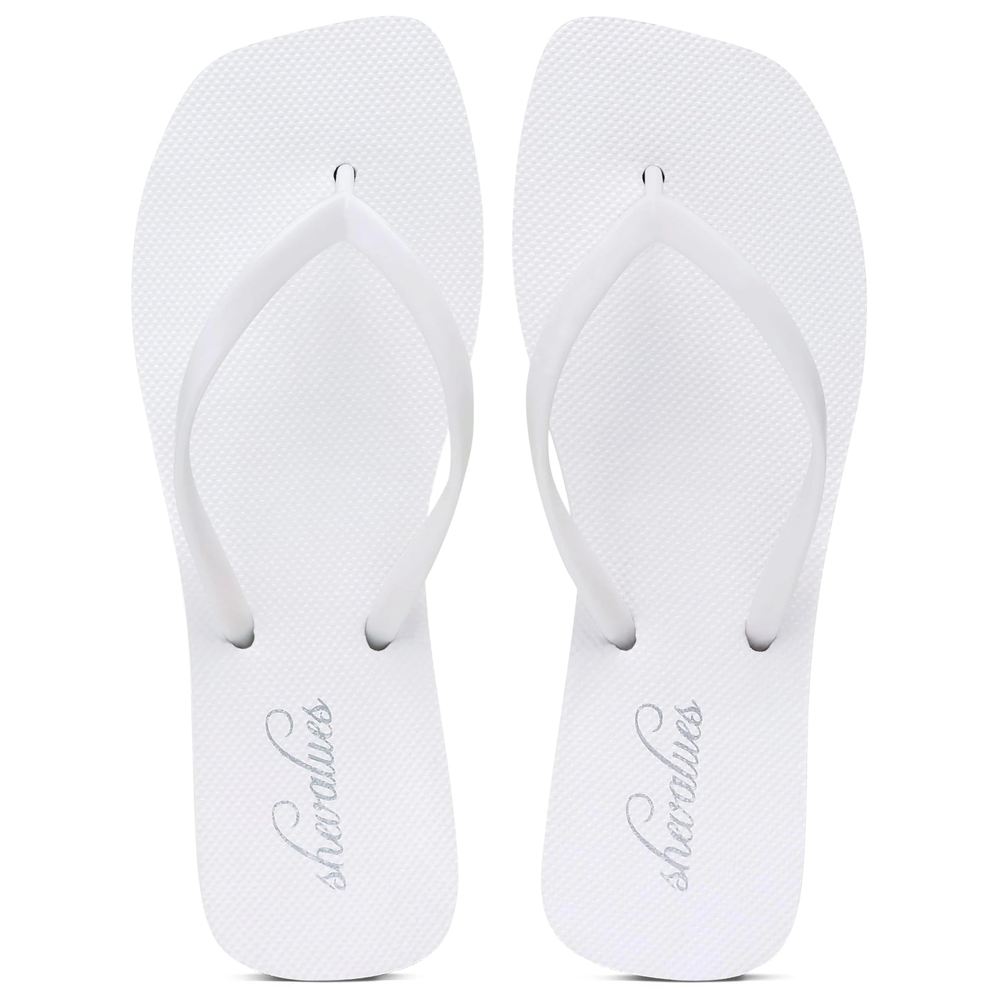 Bebealy Women's Fashion Summer Flip Flops Outdoor Beach Thong Sandals Lightweight Square Toe Flip Flop Lady Pool Shower Slippers