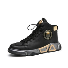 Bottes de protection hip-hop mode 2026 pour hommes, baskets montantes en cuir noir, chaussures de ville de luxe de créateur