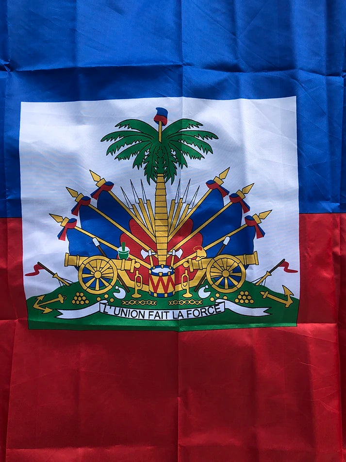 SKY FLAG Free shipping Haiti Flag 90x150cm hanging Polyester blue red 2 Sides Printed National Flag Haiti Sports banner