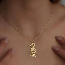 Personalized Music Note Name Necklace, Gold - Plated Stainless Steel Jewelry, Custom Cursive Name Pendant, Ideal Gift for Women