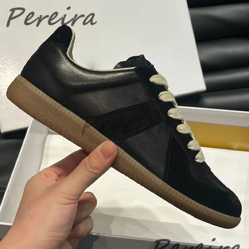 Summer Trendy Retro Men's Casual Sneakers Versatile Comfortable Patchwork Training Shoes Round Toe Lace-Up Flats Sports Shoes