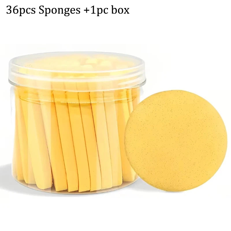 Compress Face Wash Puff with Storage Box Facial Cleansing Sponge for Makeup Remover Round Face Wash Sponge Skincare Beauty Tool