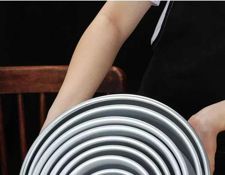 Aluminum Alloy Round Chiffon Cake Pan Solid Bottom Angel Food Oven Cake Bread Mold Baking Tool 6/8 Inch Bake Pan  Baking Sheet