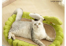 Cat scratch board, cat nest integrated, linen, non shedding, durable, large oval basin, cat claw board, non rotting, round cat