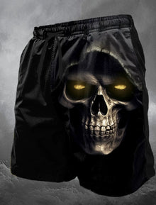 Men's Skull Long Swim Trunks Surf Trunks Shorts Fashion Street Trend Casual Daily Vacation with Elastic Waist Designer Clothing