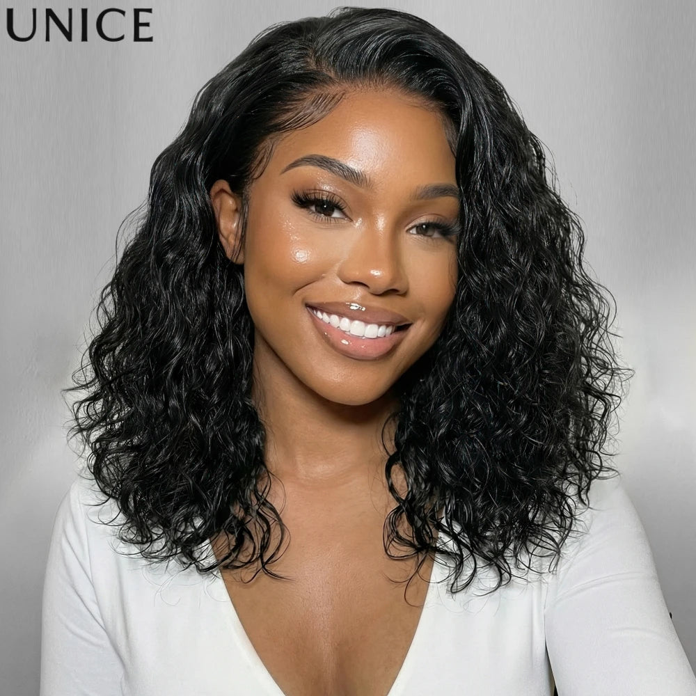UNice Bye-Bye Slip™ 6X4 Minimalist Lace "C" Side Part Loose Wavy Bob Wig 220% Density Human Hair Glueless Wigs