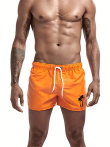 Men's Beach Shorts, Urban Swimwear with Print, Casual Running Pants, Lightweight Quick Drying Shorts for Swimming, Surf, Summer