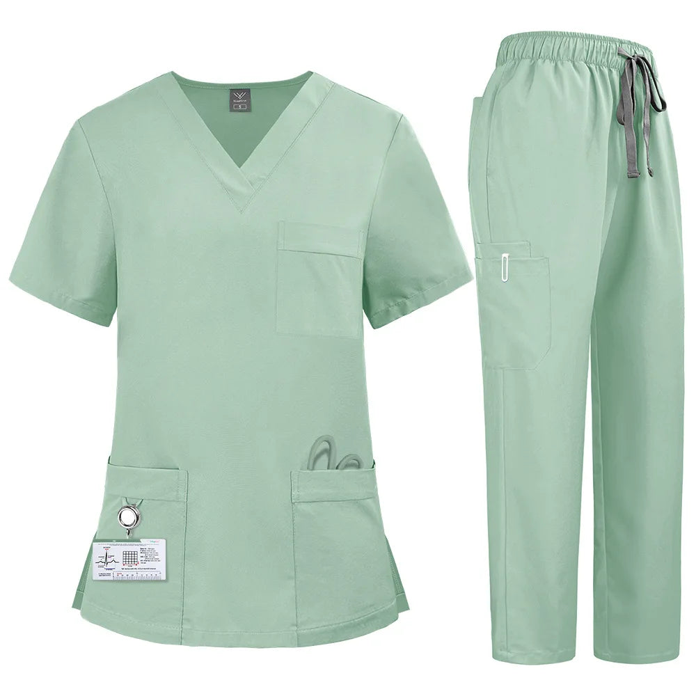Slim Fit Medical Uniforms Women Scrubs Sets Male Doctors Hospital Nurses Accessories Dental Clinic Spa Salon Workwear Clothes
