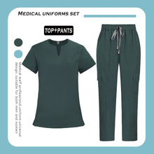 Medical Nurse Uniforms 2Pcs Clinical Nursing Top Pants Hospital Scrubs Set Women Men Surgery Clothes Dentist Overalls Work Wear