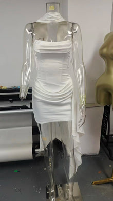Elegant White Strapless Mini Dress For Women Luxury Corset Ribbon Ruched Short Curvy Dresses Pink Birthday Wedding Guest Summer