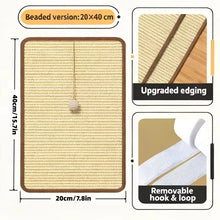 Sturdy Vertical Cat Scratching Pad Beige with Hanging Ball, Space-saving Indoor Anti-scratch Sofa Protector Pet Cat Mat