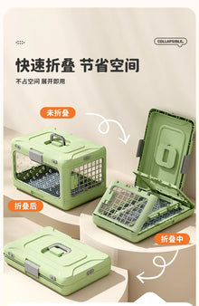 Pet supplies Portable pet air bag folding Dog suitcase out car carrying large capacity cat checked transparent box