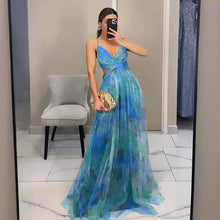 Sexy Strapl Evening Dr Casual Par Holiday Long Skirt with Print High Waist No Sve Summer Women's Dr
