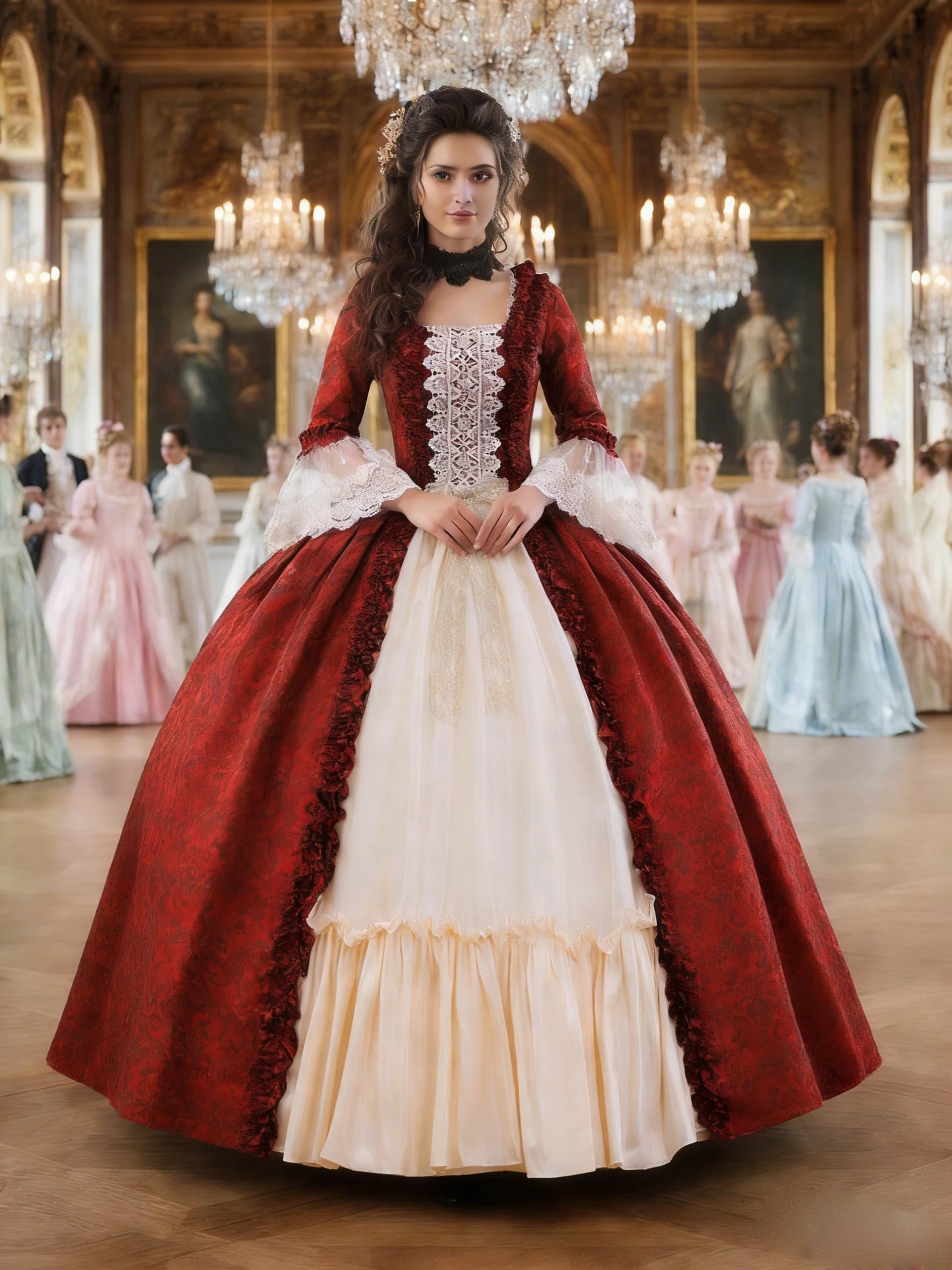 18th Century Women Marie Antoinette Dresses Long Victorian Rococo Gowns Historical Theater Clothing