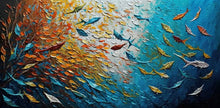 Abstract Blue Sea Fish Canvas Painting Nordic Art Graffiti Large Size Posters Print Modern Living Room Home Decoration Picture