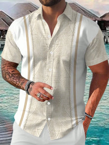 The new men's short-sleeved shirt for summer 2025 is breathable lightweight casual and fashionable with 3D printing