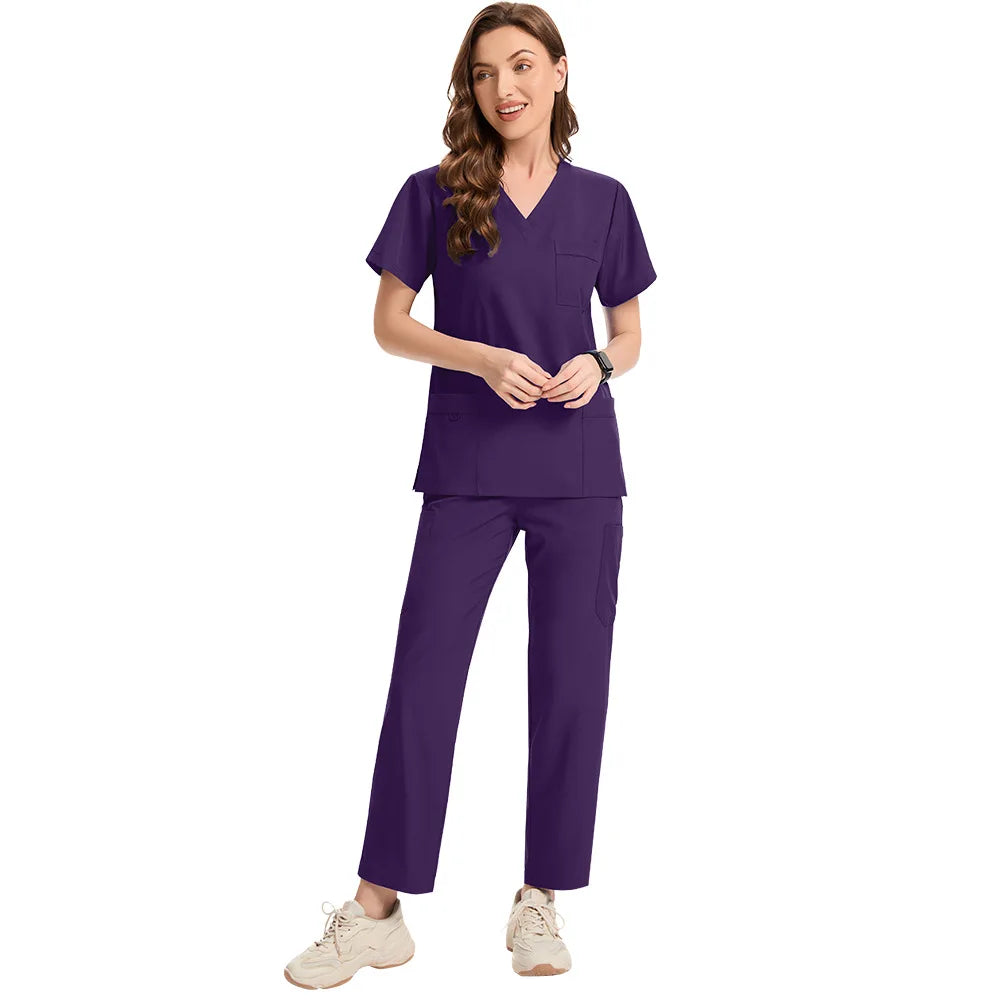 Slim Fit Medical Uniforms Women Scrubs Sets Male Doctors Hospital Nurses Accessories Dental Clinic Spa Salon Workwear Clothes
