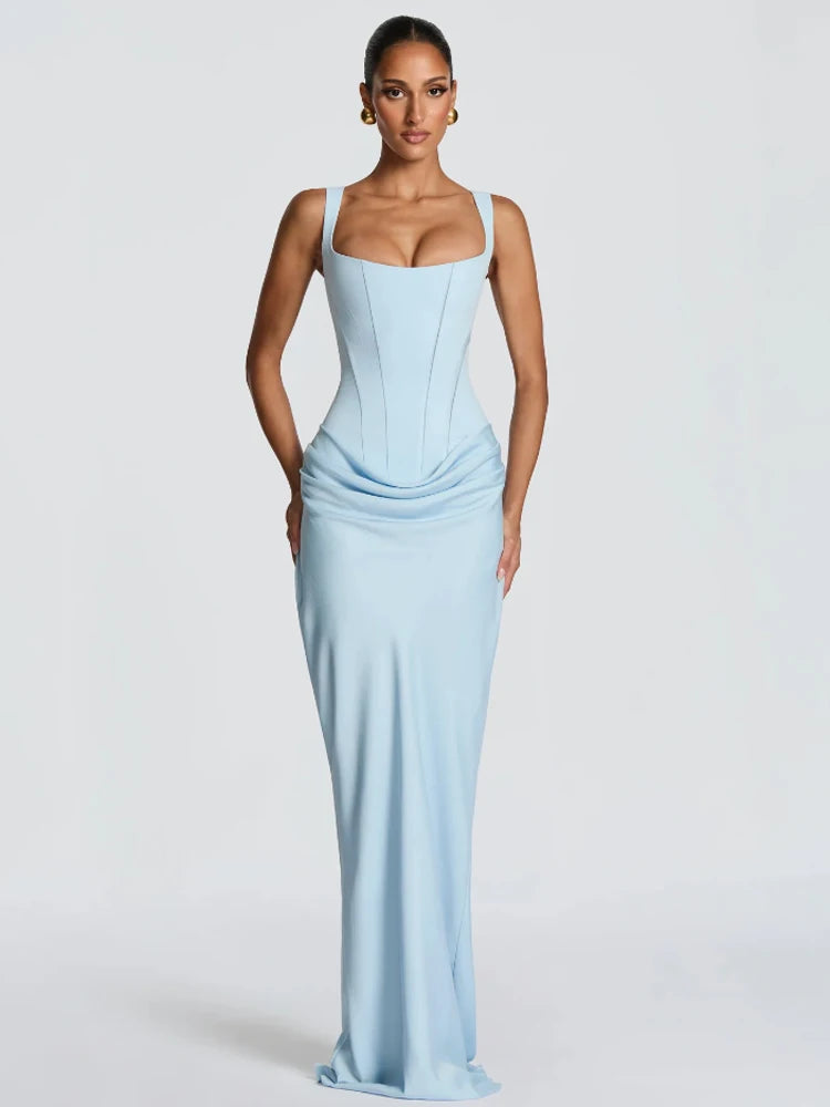Women Green Ruched Elegant Satin Maxi Dress Mermaid One-shoulder Cutout Slim Fit Flowy Vestido 2026 Lady Summer Evening Vestidos