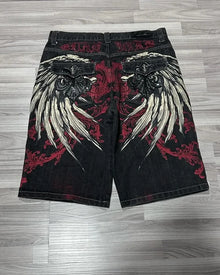 Y2K Denim Shorts Women Baggy Embroidered Streetwear Hip Hop