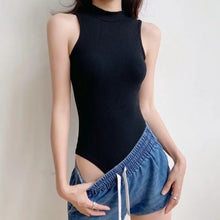 Womens Mock Neck Bodysuit Slim Sleeveless Tank Top Casual