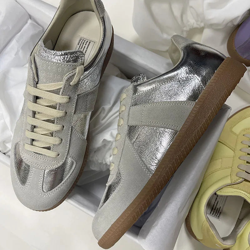 Retro GAT Sneakers Handmade Genuine Leather German Army Trainers Luxury Soft Flat Casual Shoes Men Women Spring Autumn Walking