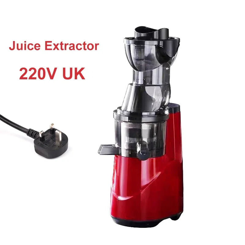 220V Cold Press Juicer Home Slag Separation Ginger Fruit Vegetable Juice Extractor Multifunctional Fruit Slow Juicer Automatic