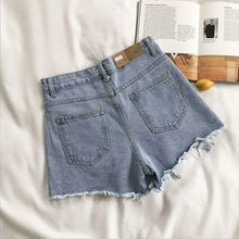 Korean Fashion Cowboy Denim Shorts Women High Waist Pockets