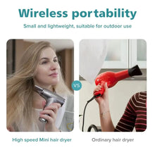 HOMEFISH 4 in 1 Wireless Hair Dryer Portable USB Rechargeable Negative Ions Blow Dryer Electric Air Duster Blower