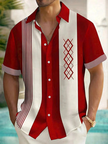 2026 Summer New Style Men's Short-Sleeved Shirt with 3D Pattern Printing for Street Casual Fashion Comfortable and Soft