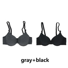 FallSweet 2PCS Cotton Push Up Bra For Women Underwire Bralette  Small Chest A B Cup Seamless Brassiere Breathable Underwear