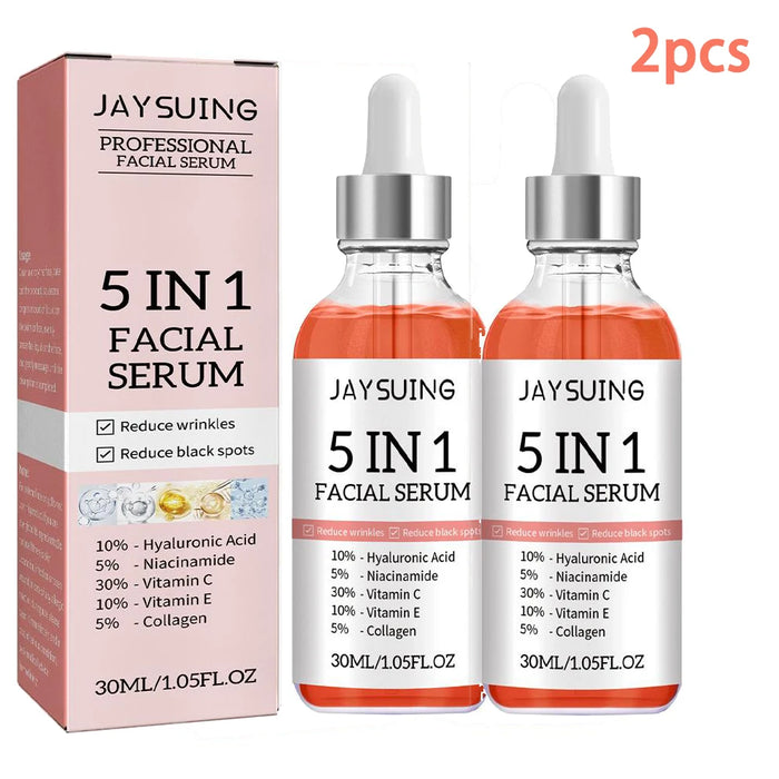 5 In 1 Face Serum Vitamin C Moisturizing Whitening Anti Wrinkle Aging Niacinamide Hyaluronic Acid Facial Serum SkinCare 30ml
