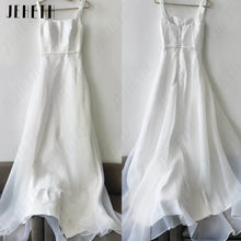 JEHETH Boho Brides Wedding Dresses Spaghetti Straps Square Collar Simple Formal Bride Dress Vintage Long Bridal Gowns Customized