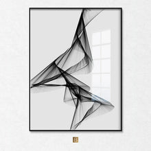 Nordic Black and White Abstract Line Art Canvas Painting Modern Wall Art Poster Living Room Picture Home Decoration Frameless