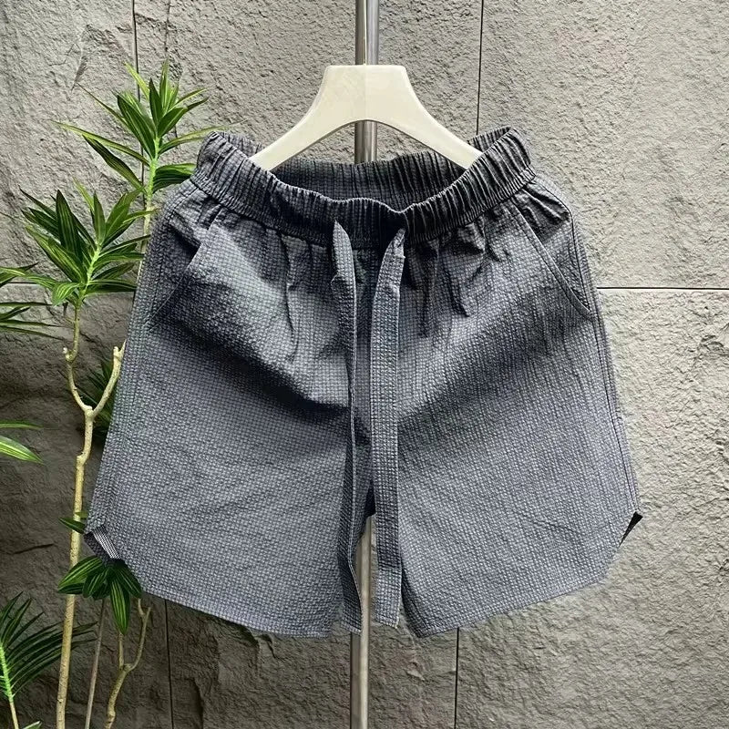 Ice Silk Five-Part Men's Shorts Lightweight Summer Workwear Loose Fit Sporty Cargo Shorts Casual Straight Leg Pants