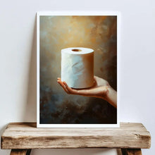 Michelangelo Toilet Paper Canvas Prints, Classic Art Toilet Humor Poster, Funny Bathroom Wall Art, Quirky Renaissance Decor