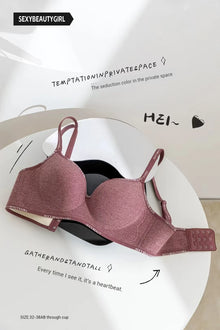 Women's Letter Shoulder Strap Gathered Bra Seamless Comfortable Underwear Without Steel Ring Skin-Friendly Fashion Underwear New