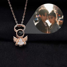 Custom Color Photo Projection Necklace Angel Copper Pendant Titanium Steel Chain 2025 Girlfriend Mom Festival Romantic Gifts