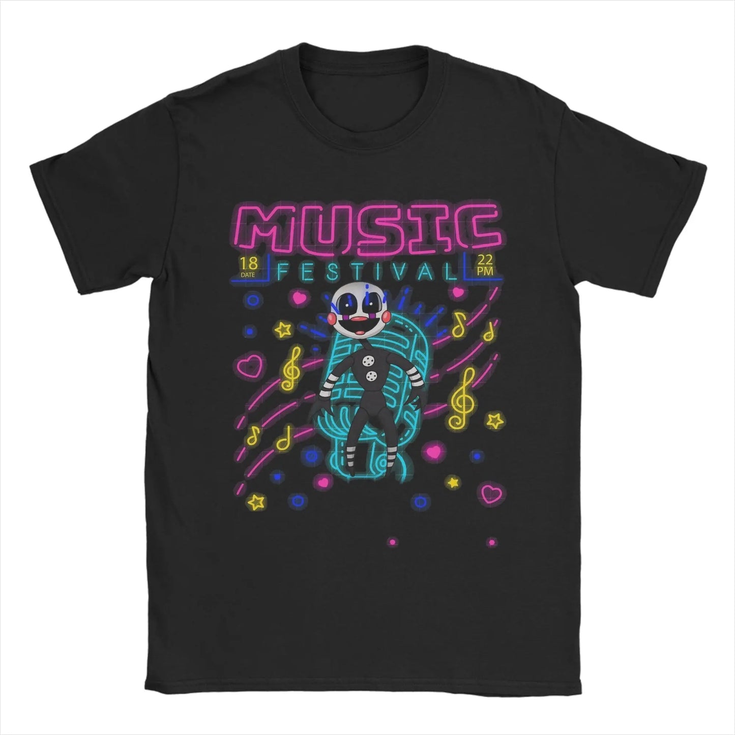 Men's T-Shirt FNAF At Freddys Amazing Cotton Tee Shirt Short Sleeve  T Shirts Crewneck Tops Plus Size